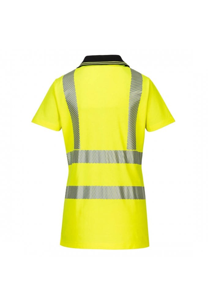 LW72 Portwest Ladies Fit Hi Vis Polo (Sise 8 ot size 18) 2 COLOURS