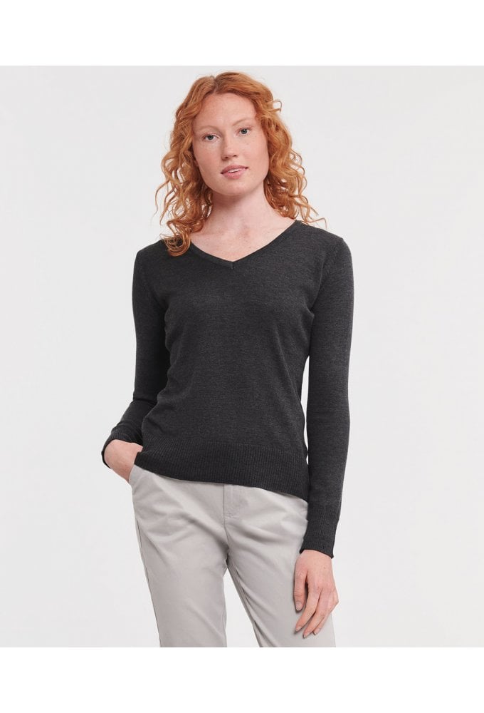 J710F Womens V-Neck Knitted Sweater (XSmall to 4XLarge) 3 COLOURS