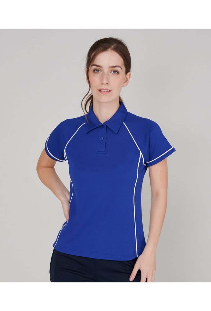 LV371 Womens Piped Performance Polo (Small to 2XLarge) 11 COLOURS