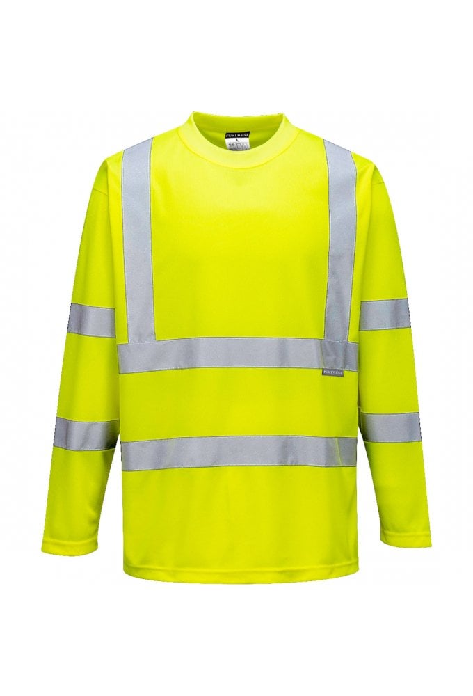 S178 Portwest Long Sleved Hi Vis T Shirt (Small to 3XLarge) 2 COLOURS RIS 3279 Orange
