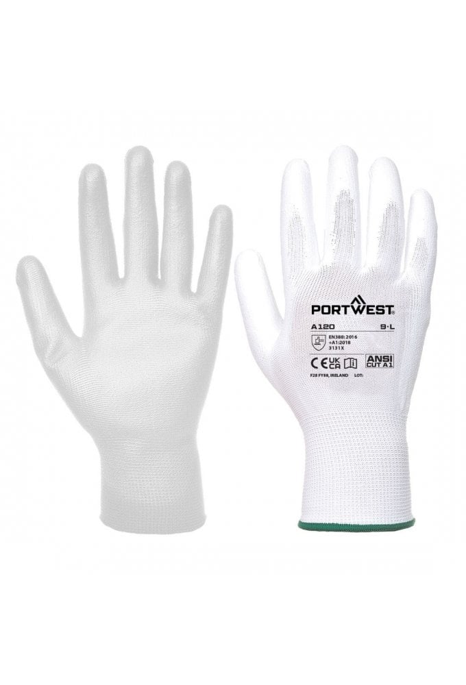 A120 Portwest PU PALM Breathable Gloves (Size 5 to Size 12) 5 COLOURS