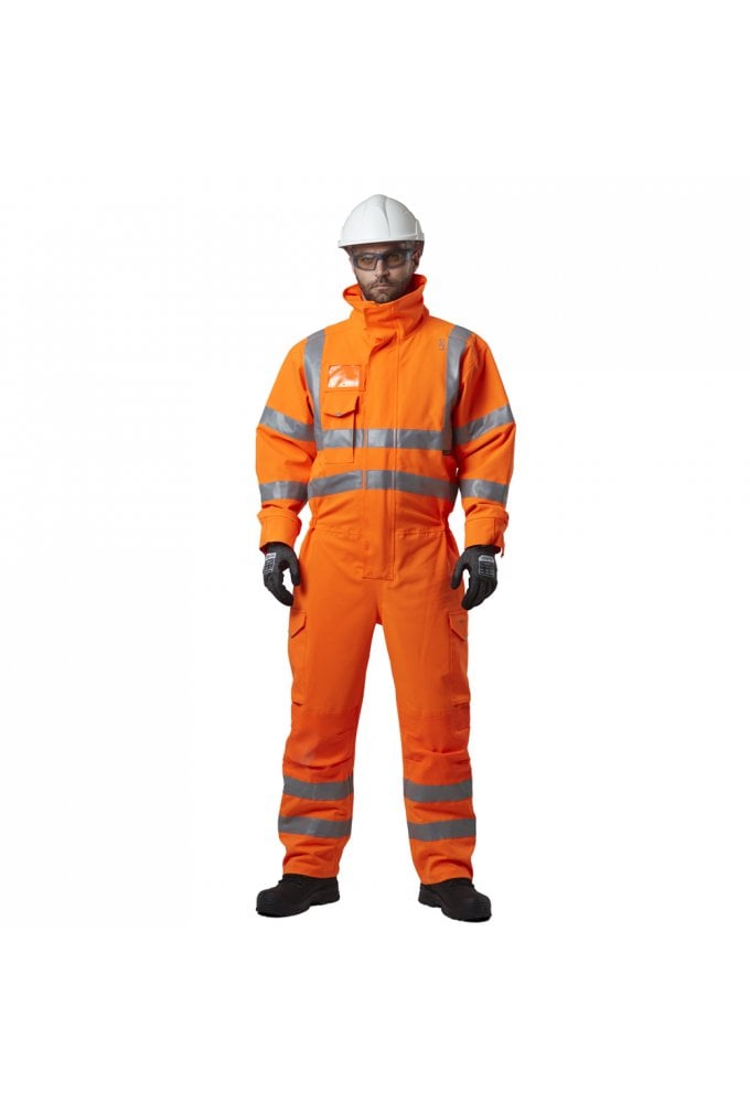 Leo Workwear Watertown ISO 20471 Class 3 EcoViz® 10KX Stretch Coverall Orange (SMALL-6XL)