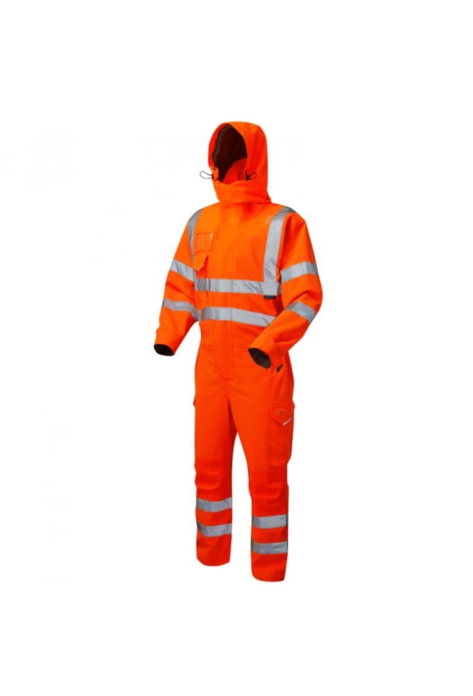 Leo Workwear Watertown ISO 20471 Class 3 EcoViz® 10KX Stretch Coverall Orange (SMALL-6XL)