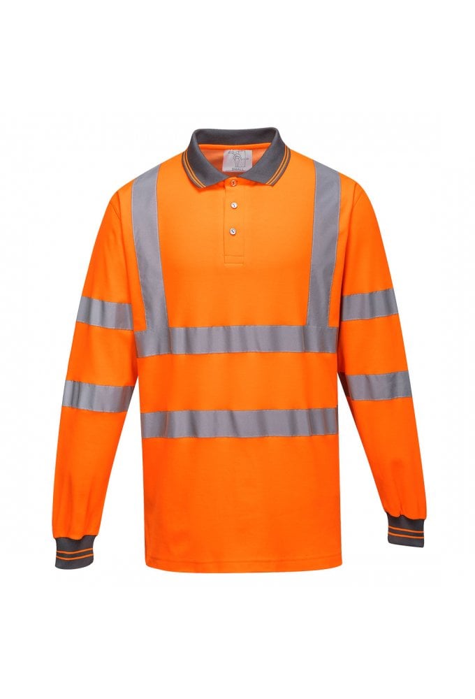 S271 - Hi-Vis Cotton Comfort Polo Shirt L/S (Small to 3XLarge) 2 COLOURS