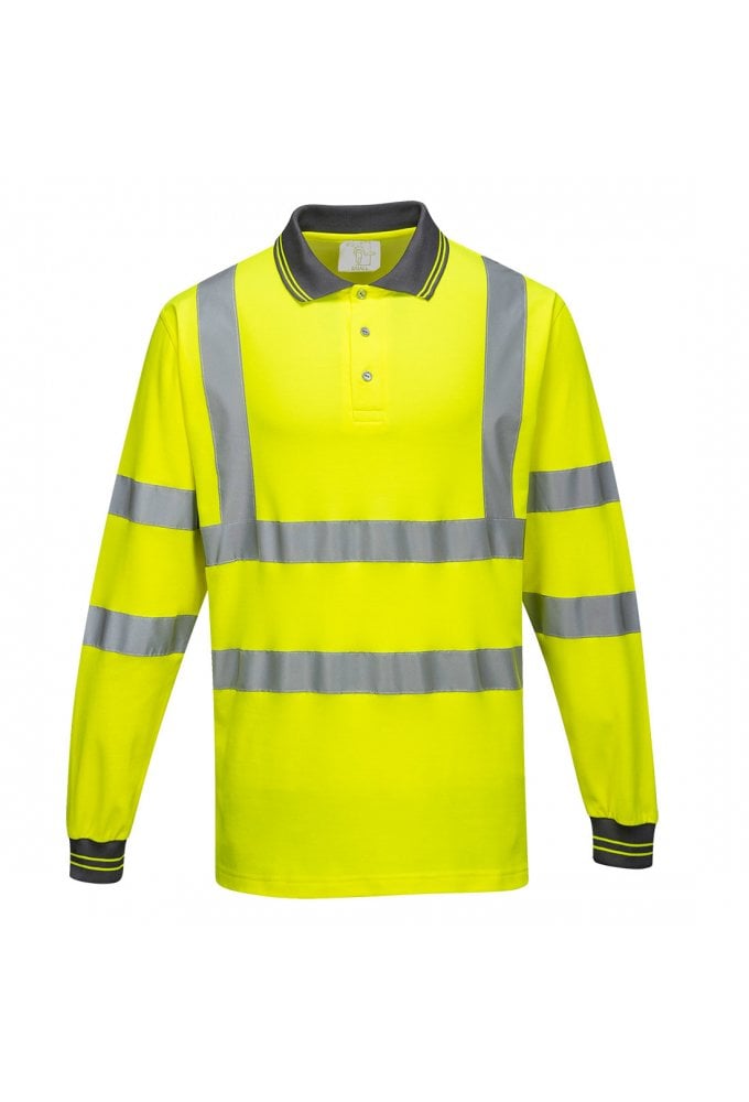 S271 - Hi-Vis Cotton Comfort Polo Shirt L/S (Small to 3XLarge) 2 COLOURS