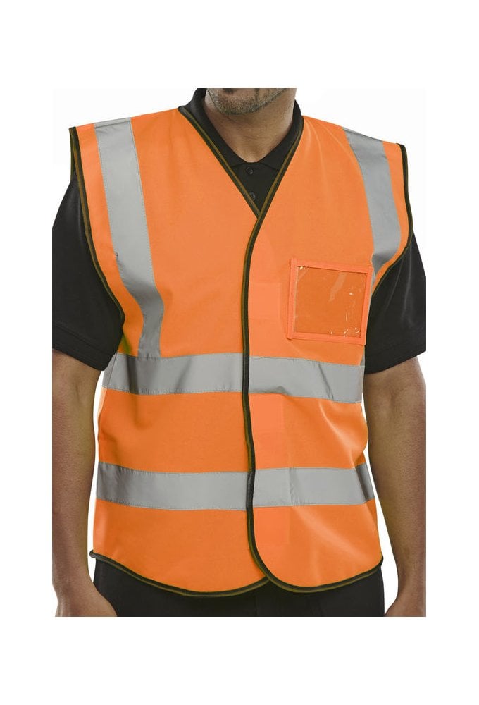 BD108 Id Pouch Hi Vis Vests (XSmall  To 4XL)  2 COLOURS