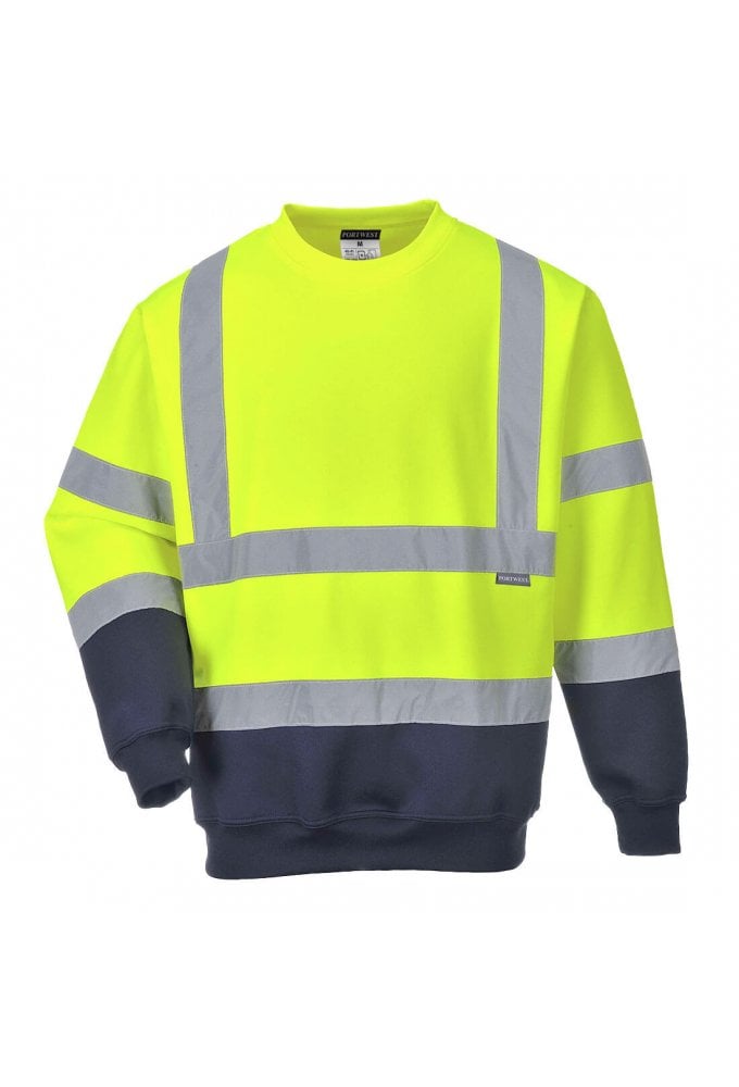B306 - Portwest Hi-Vis Contrast Sweatshirt Size S-4XL (2 COLOURS) RIS3279 TOM in Orange