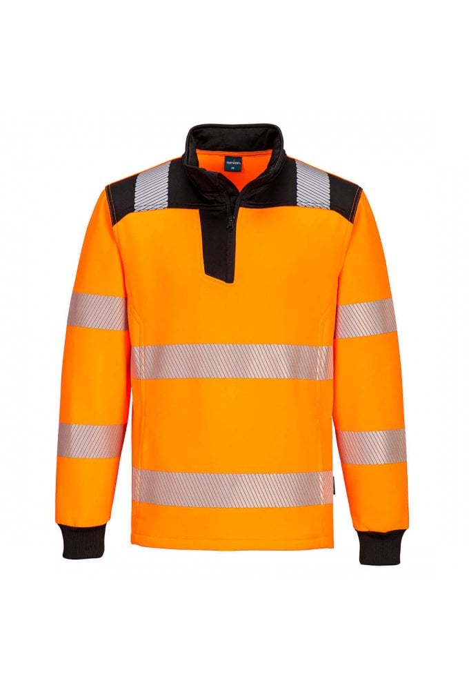 Portwest PW326 - PW3 Hi-Vis 1/4 Zip Sweatshirt Size Small to 5XL (2 COLOURS) RIS 3279 TOM in Orange
