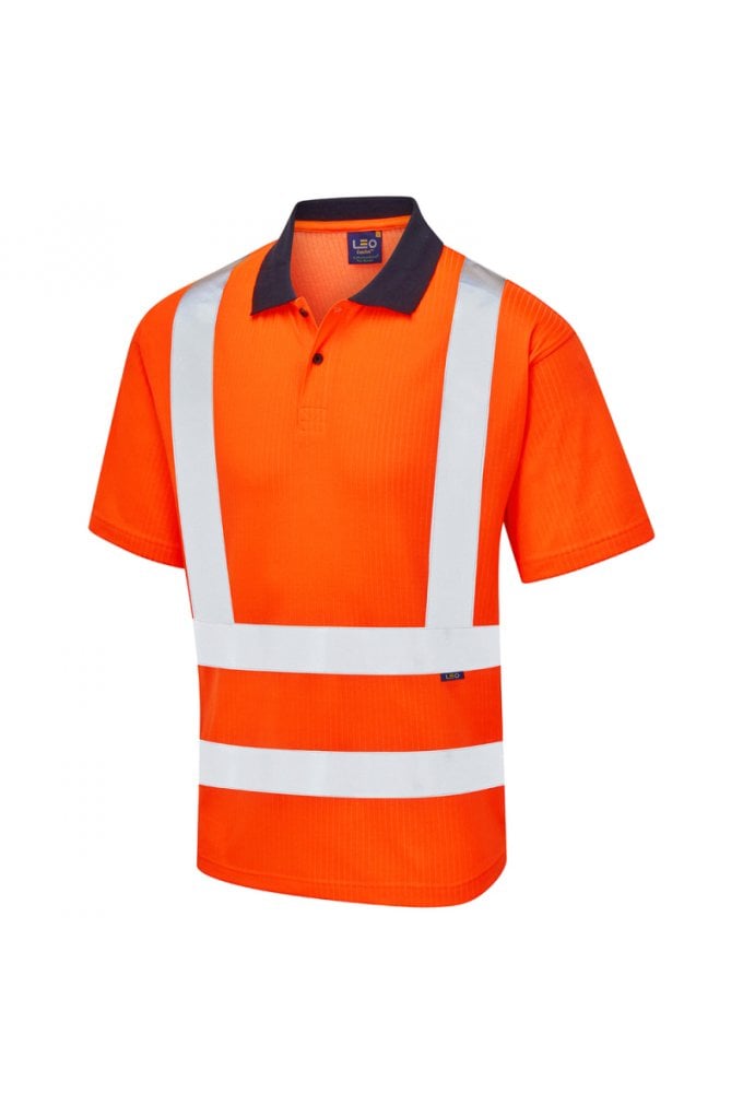 P01-O Croyde ISO 20471 Class 2 Comfort EcoViz®PB Polo Shirt Orange (Small To 6XL) RIS 3279 TOM Compliant: