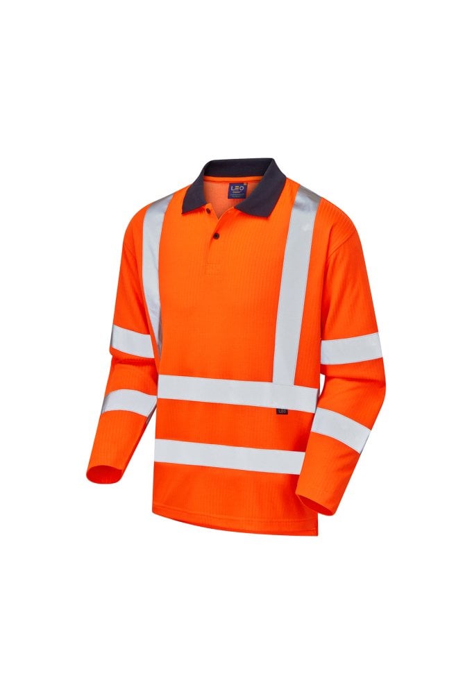 P05-O Swimbridge ISO 20471 Class 3 Comfort EcoViz®PB Sleeved Polo Shirt Orange (Small To 6XL) RIS 3279 TOM Compliant