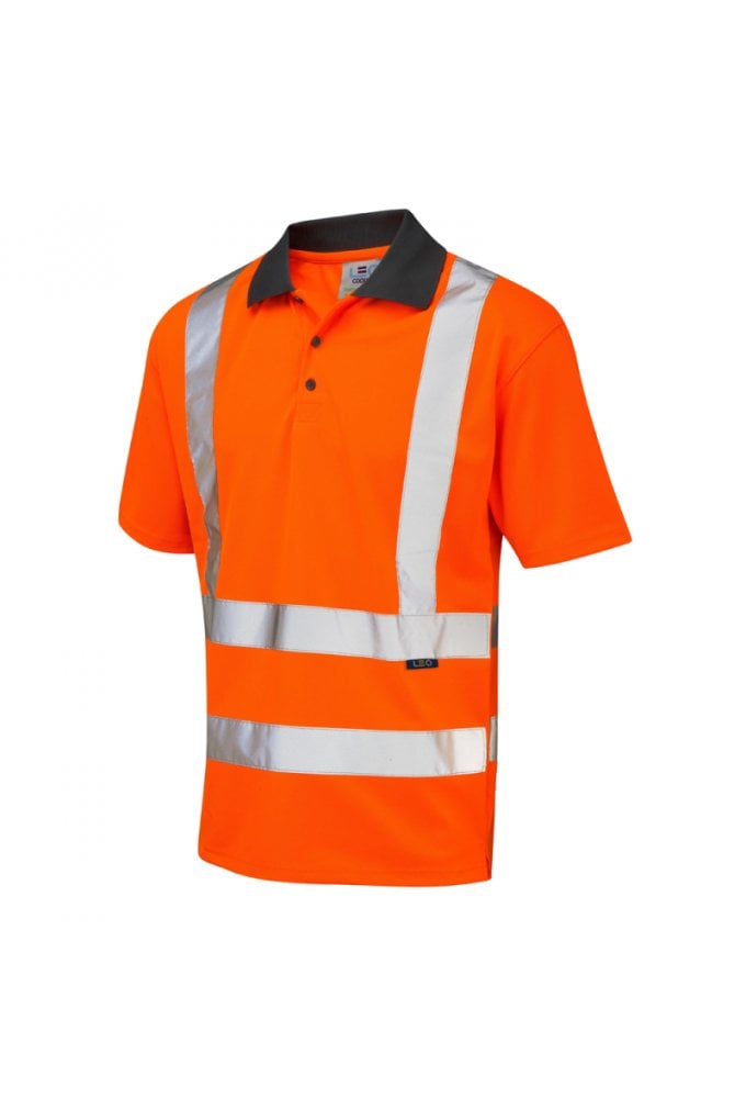 P02-O Rockham ISO 20471 Class 2 Coolviz EcoViz®RP Polo Shirt Orange (Small To 6XL) RIS 3279 TOM Compliant: