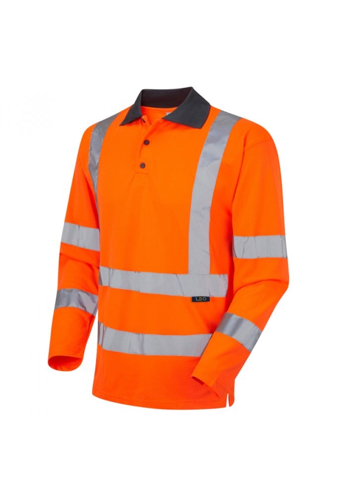 P06-O Woolsery ISO 20471 Class 3 Coolviz EcoViz®RP Sleeved Polo Shirt Orange (Small To 6XL) RIS 3279 TOM Compliant