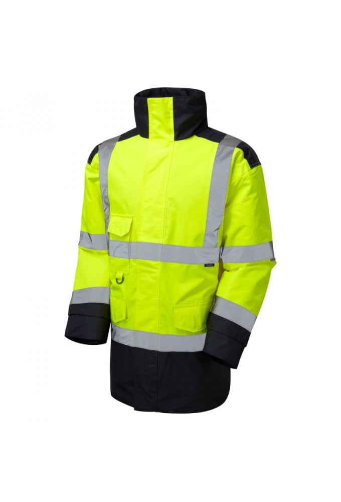 A01-Y/N Leo Workwear Tawstock ISO 20471 Class 3 Anorak Yellow/Navy Size Small-6XL