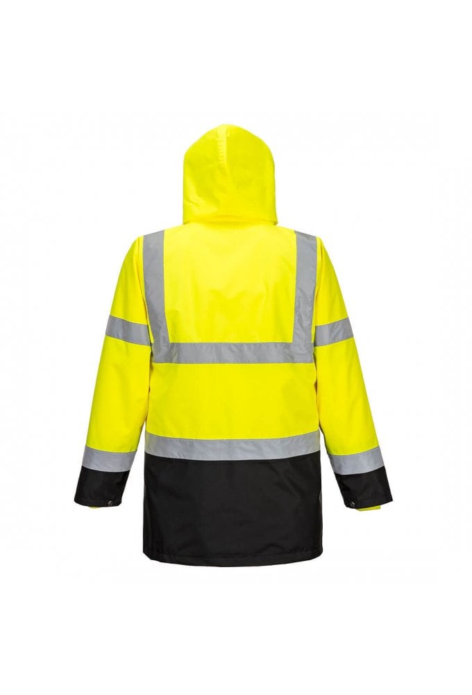 S766 Portwest 5 IN 1 HI Vis Contrast Waterproof Winter Jacket (Small to 5XLarge)