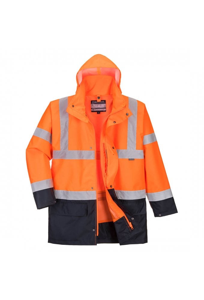 S766 Portwest 5 IN 1 HI Vis Contrast Waterproof Winter Jacket (Small to 5XLarge)