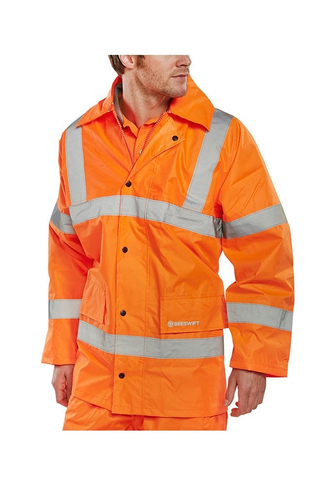 TJ8 Beeswift Light Weight Unlined Hi Visibility Jacket (Small To 6XL)  2 COLOURS