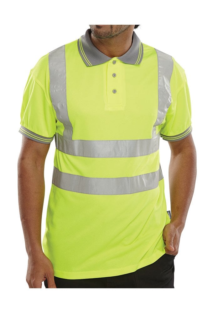 BPKSEN Beeswift Hi-Visibility Polo Shirt (Small To 4XL) 2 COLOURS RIS 3279 Orange Only
