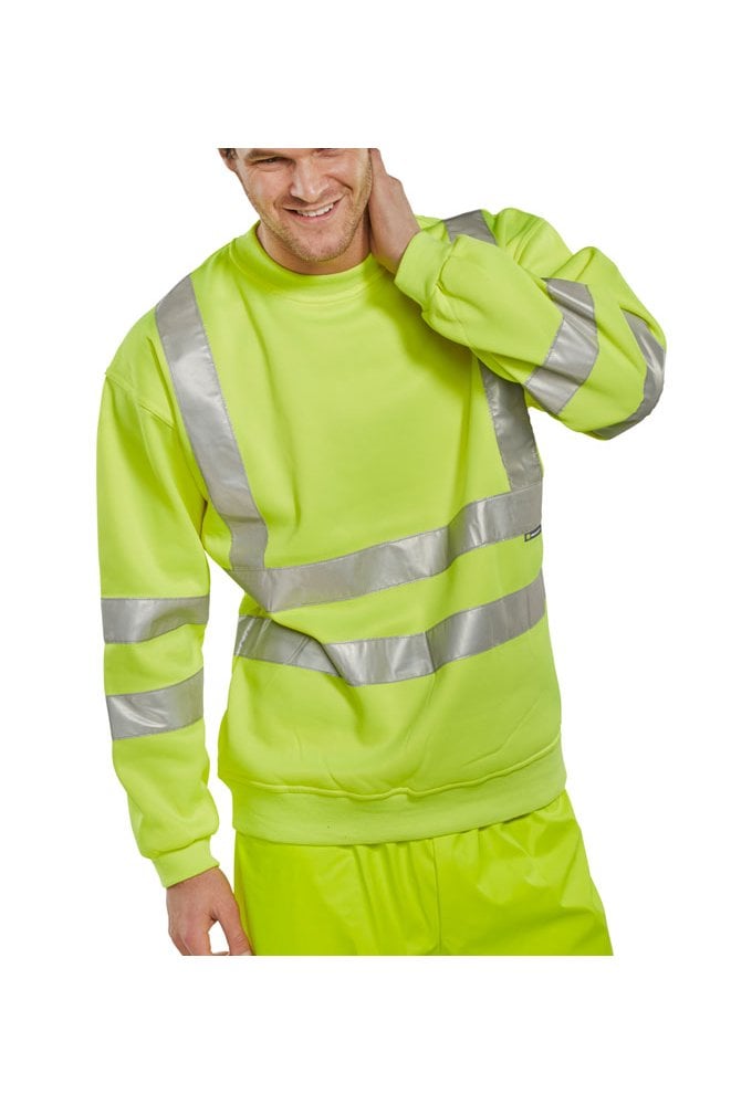 BSSEN Beeswift  Hi-Visibility Sweatshirt (Small To 5XL) 2 COLOURS RIS 3279 Orange Only