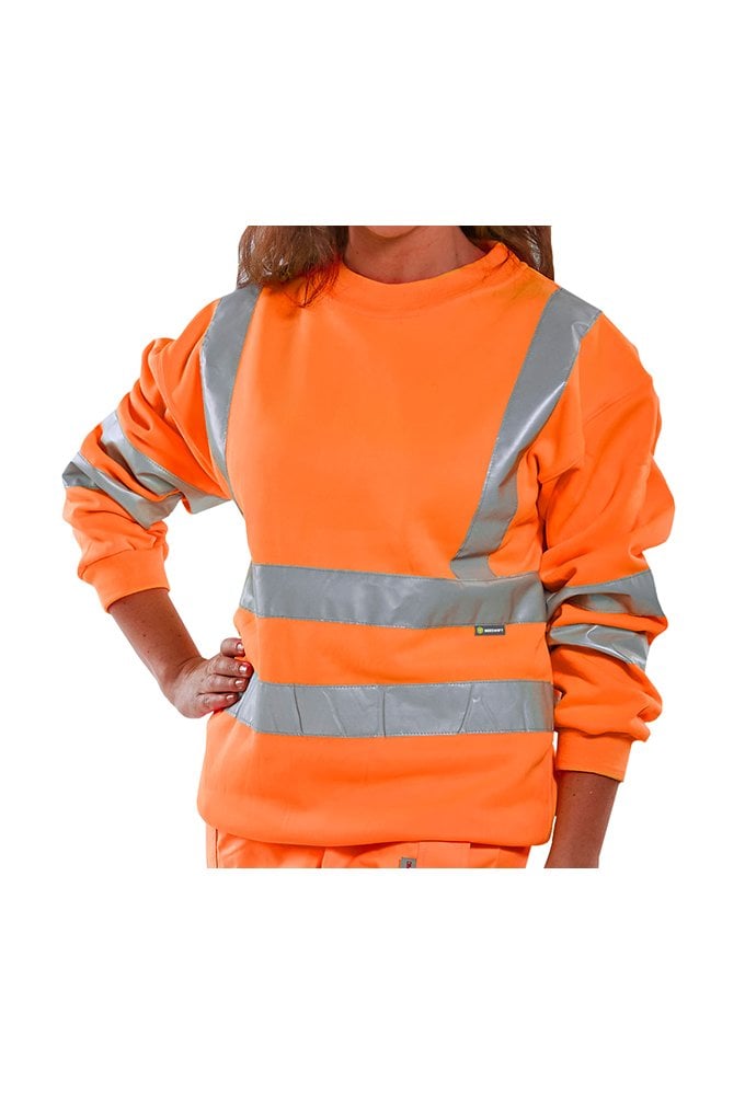 BSSEN Beeswift  Hi-Visibility Sweatshirt (Small To 5XL) 2 COLOURS RIS 3279 Orange Only