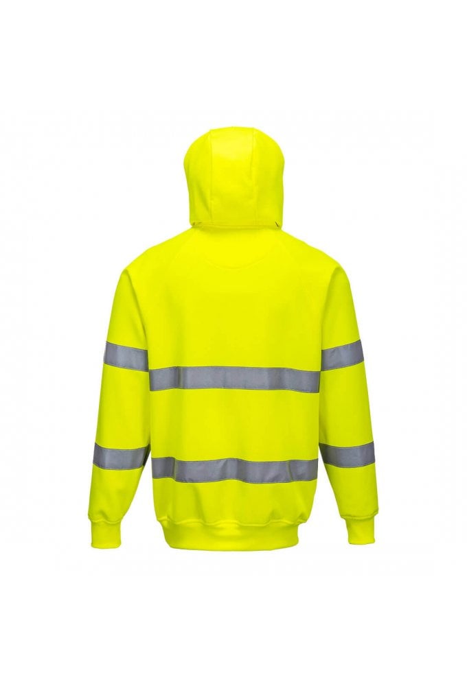 B304 Portwest Hi-Visibility Hooded Sweatshirt (Small To 4XL) 2 COLOURS RIS 3279 TOM in Orange