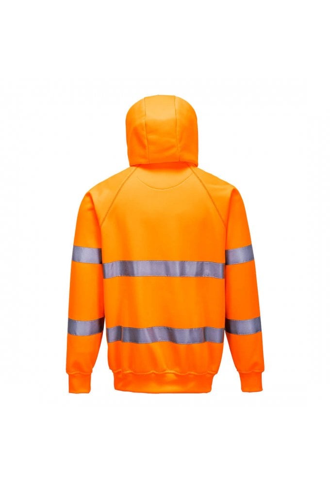 B304 Portwest Hi-Visibility Hooded Sweatshirt (Small To 4XL) 2 COLOURS RIS 3279 TOM in Orange