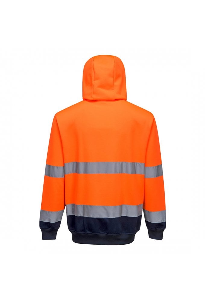 B317 Two Tone Zip Front Hoodie (Small to 3Xlarge) 2 COLOURS RIS 3279 in Orange