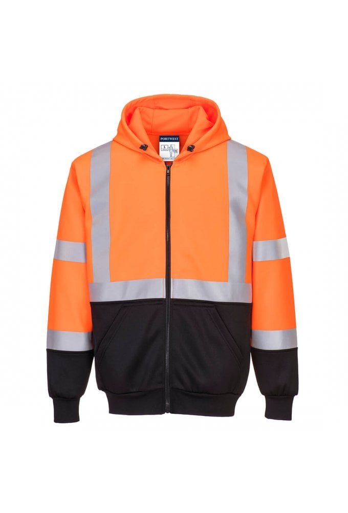B315 - Hi-Vis Contrast Zipped Hoodie (Small to 5XLarge) 2 COLOURS RIS 3279 TOM