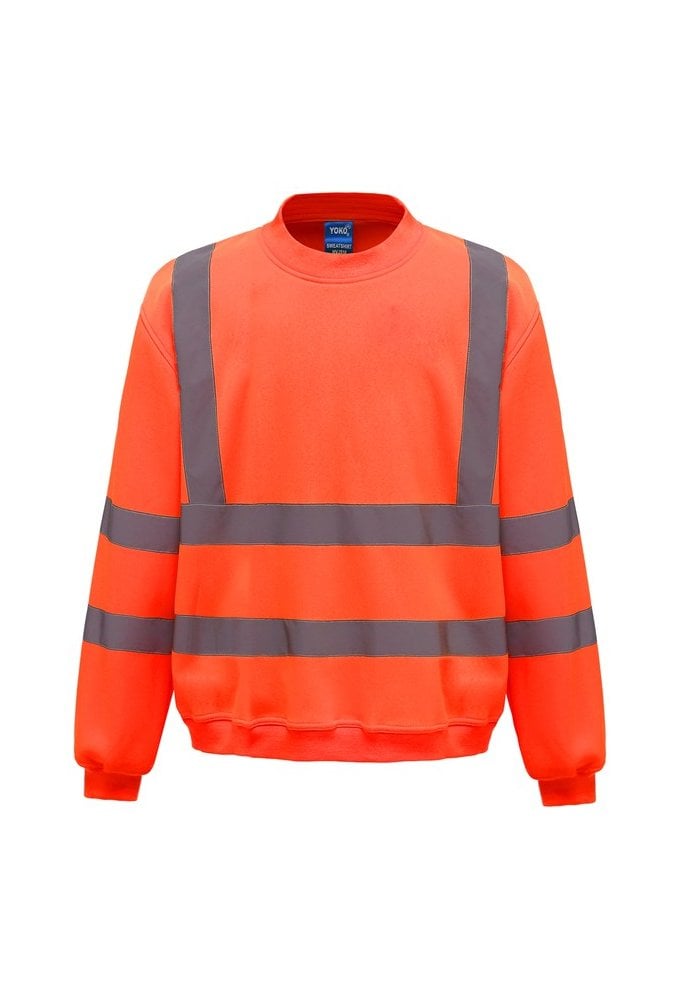YK030 Hi-Vis Sweat Shirt (Small To 3XL)  6 COLOURS RIS 3279 TOM In Orange / Orange Navy