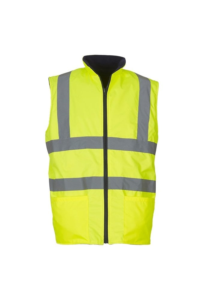 YK041  Hi-Vis Reversible Fleece Bodywarmer (Small to 3Xlarge) 2 COLOURS