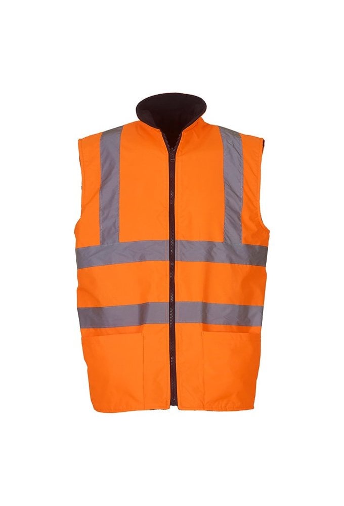 YK041  Hi-Vis Reversible Fleece Bodywarmer (Small to 3Xlarge) 2 COLOURS