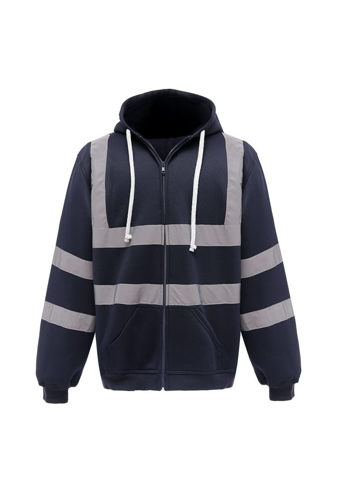YK012 Yoko Hi Vis Full Zip Hoodie (Small to 3Xlarge) 6 COLOURS RIS 3279 TOM In Orange and Orange Navy