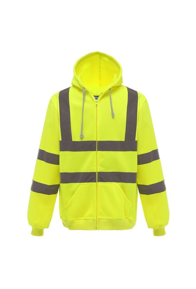 YK012 Yoko Hi Vis Full Zip Hoodie (Small to 3Xlarge) 6 COLOURS RIS 3279 TOM In Orange and Orange Navy