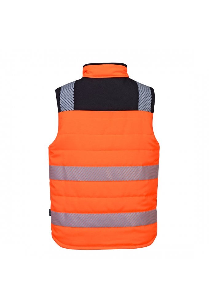 Portwest PW374 - PW3 Hi-Vis Reversible Bodywarmer (Small to 3XLarge) 2 Colours RIS 3279 TOM In Orange Only