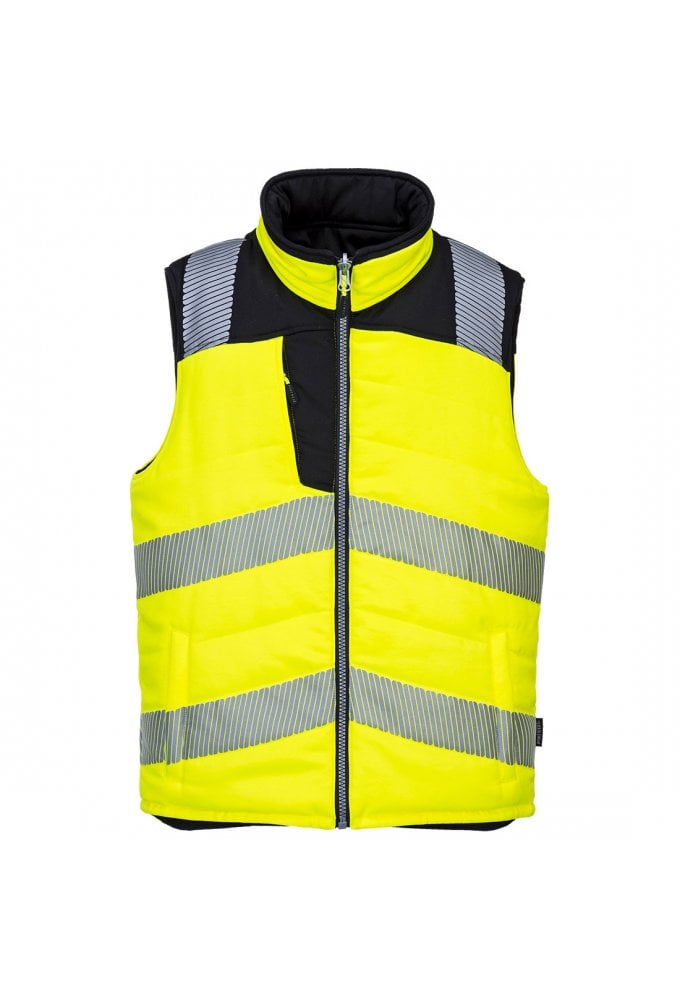 Portwest PW374 - PW3 Hi-Vis Reversible Bodywarmer (Small to 3XLarge) 2 Colours RIS 3279 TOM In Orange Only