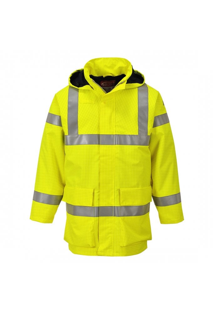 S774 - Portwest Bizflame Flame Resistant Waterproof Hi Vis Jacket (Small to 3Xlarge) 2 COLOURS RIS3279 TOM In Orange