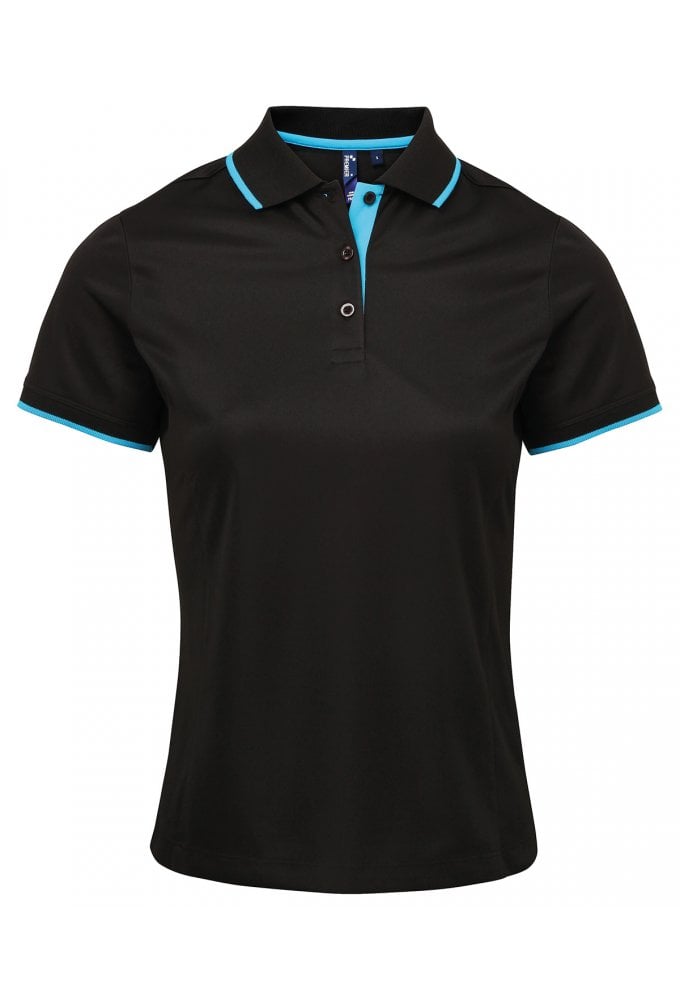 PR619 Premier Women's contrast Coolchecker® polo Sizes 8-18 (11 COLOURS)