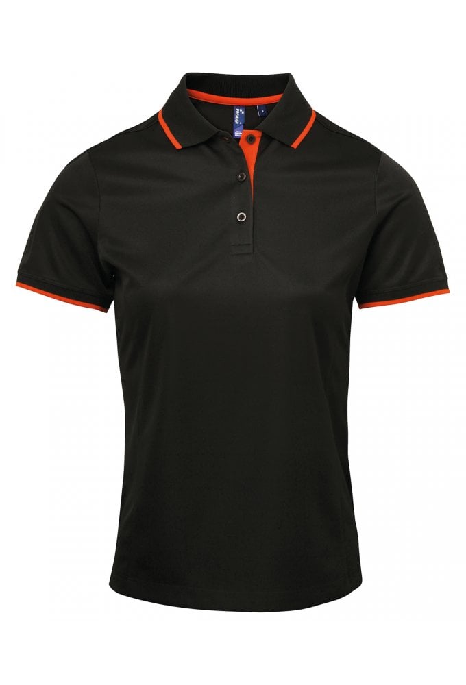PR619 Premier Women's contrast Coolchecker® polo Sizes 8-18 (11 COLOURS)