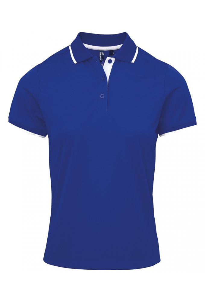 PR619 Premier Women's contrast Coolchecker® polo Sizes 8-18 (11 COLOURS)