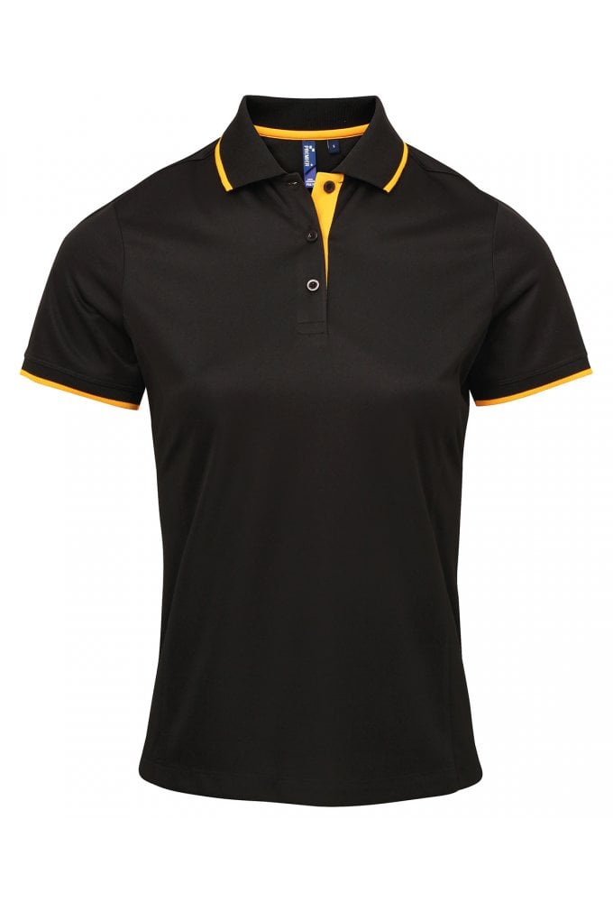 PR619 Premier Women's contrast Coolchecker® polo Sizes 8-18 (11 COLOURS)