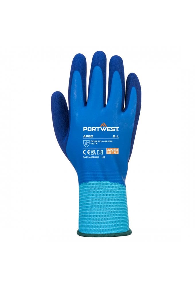 AP80 Portwest Grip 13 Latex Foam Aqua Glove