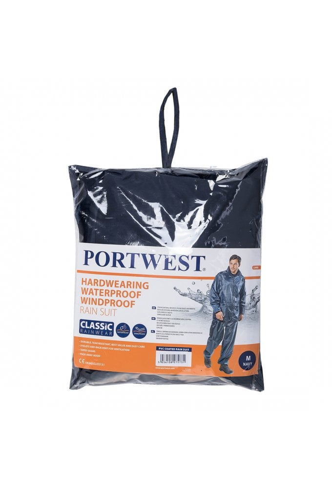 L440 Portwest Essential Rainsuit 2 Piece (Xsmall to 6XLarge ) 2 COLOURS