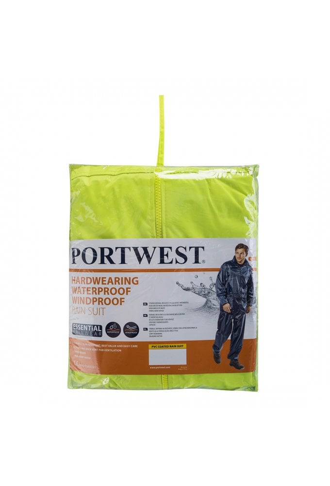 L440 Portwest Essential Rainsuit 2 Piece (Xsmall to 6XLarge ) 2 COLOURS