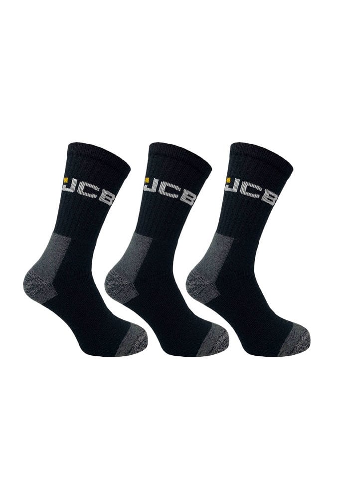 JCB3pk Work Sock withh added elastane Size 6 to 11 Pack of 3