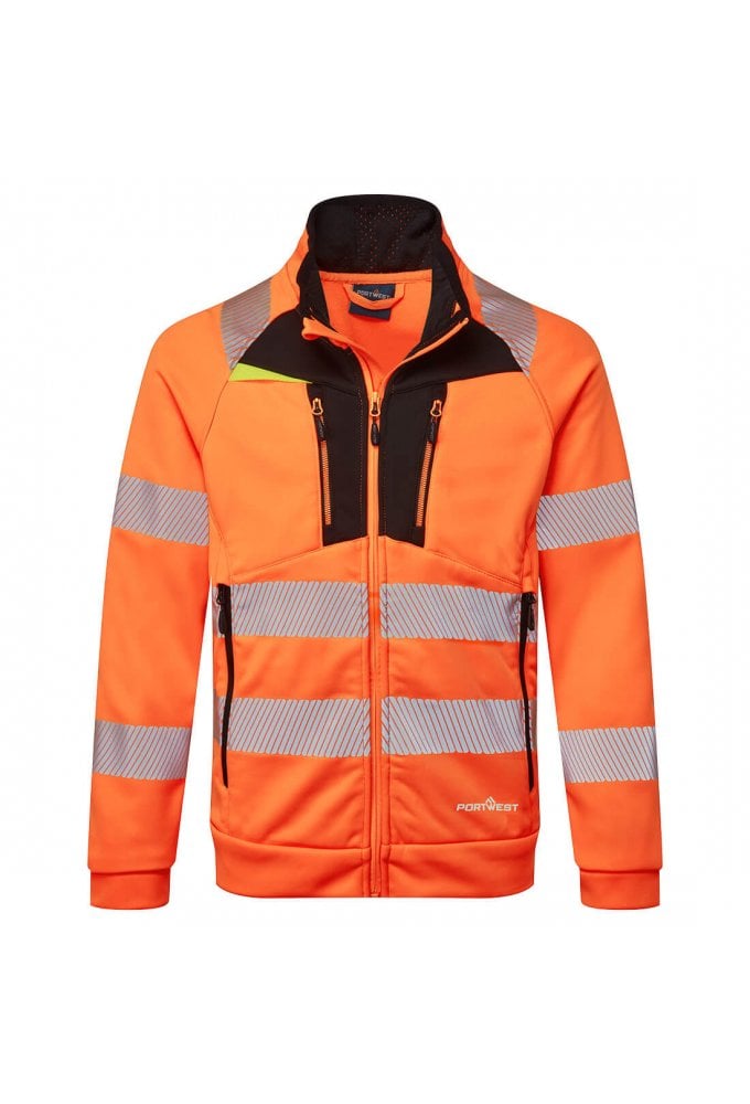 Portwest DX477 DX4 Hi-Vis Funnel Neck Zipped Sweatshirt Size Small-5XL (2 COLOURS)
