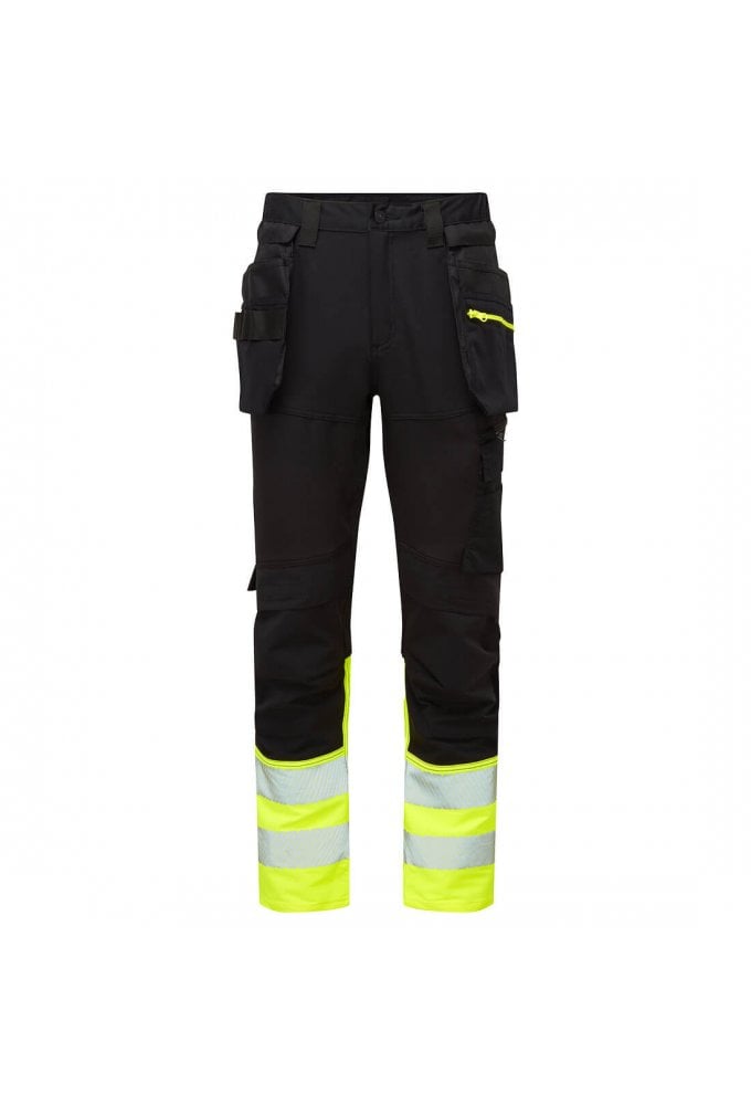Portwest DX457 - DX4 Hi-Vis Class 1 Detachable Holster Pocket Craft Trousers Size 28-48 (2 COLOURS)