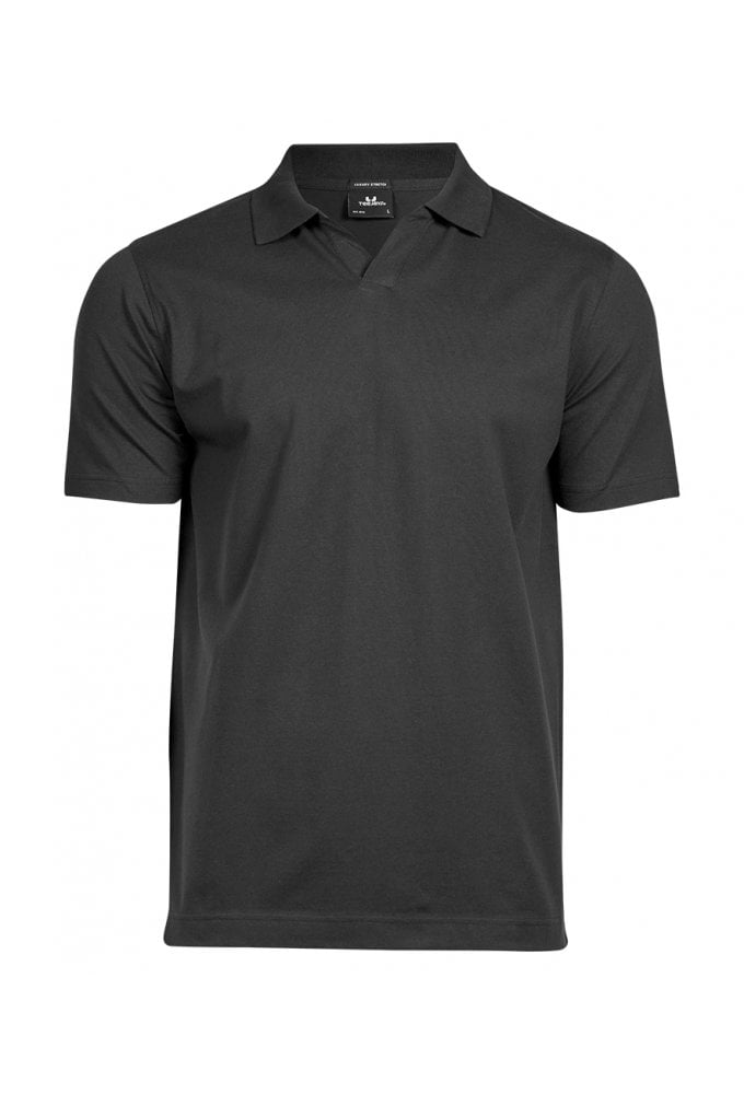 T1404  Tee Jays Luxury Stretch V Neck Polo Shirt (SMALL TO 3XLARGE) 3 COLOURS