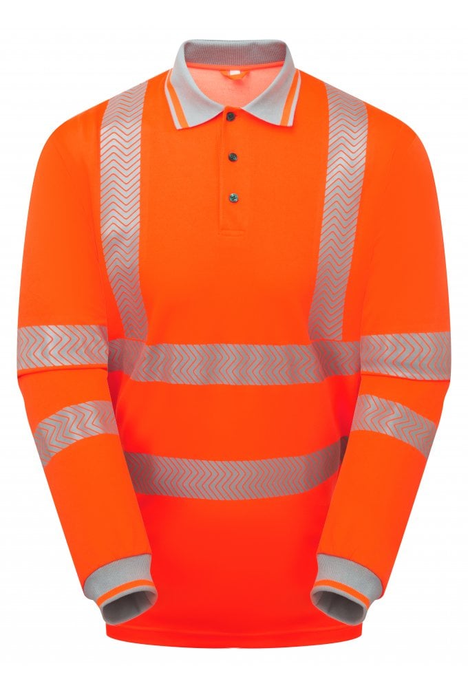 LFE926 Pulsar PULSAR® LIFE Men's Long Sleeve Polo Shirt Orange