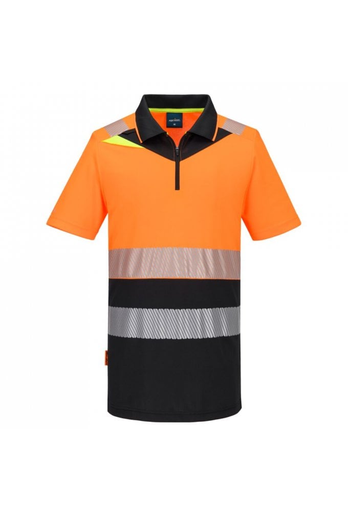 DX4 Hi-Vis Zip Class 1 Polo Shirt S/S
