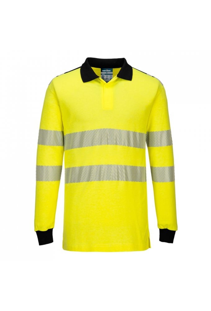 PW3 Modaflame Knit Hi-Vis FR Long Sleeve Polo Shirt