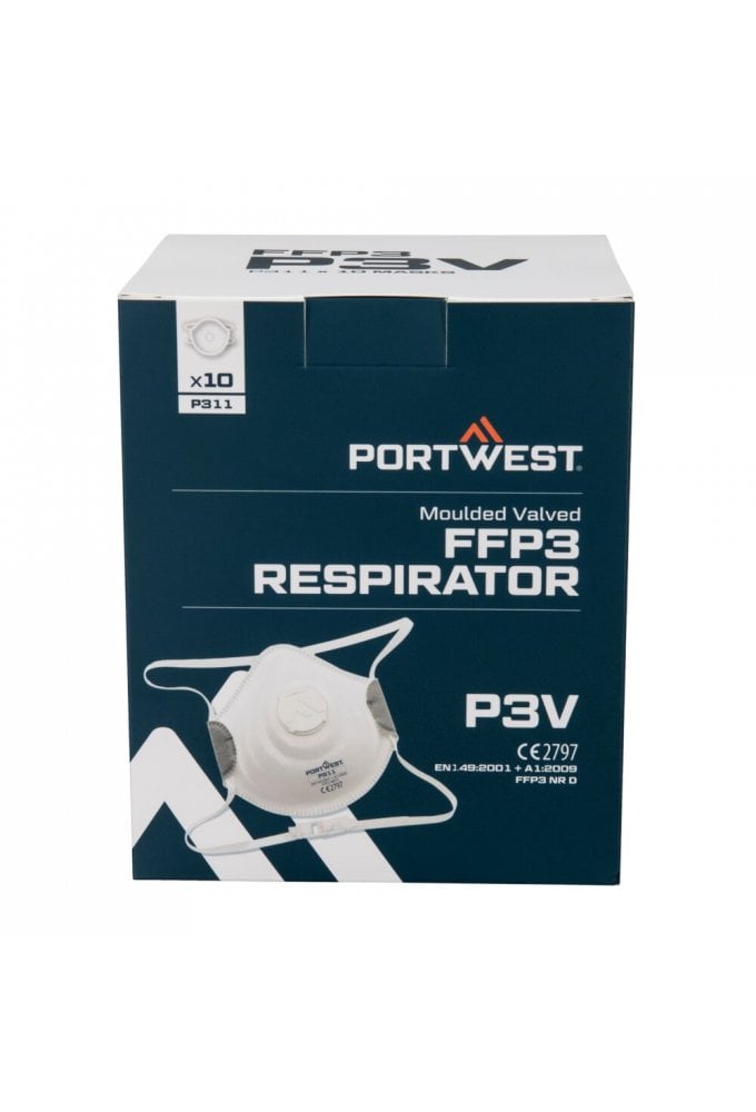 Portwest P311 Moulded FFP3 Valved Respirator (Pk10)